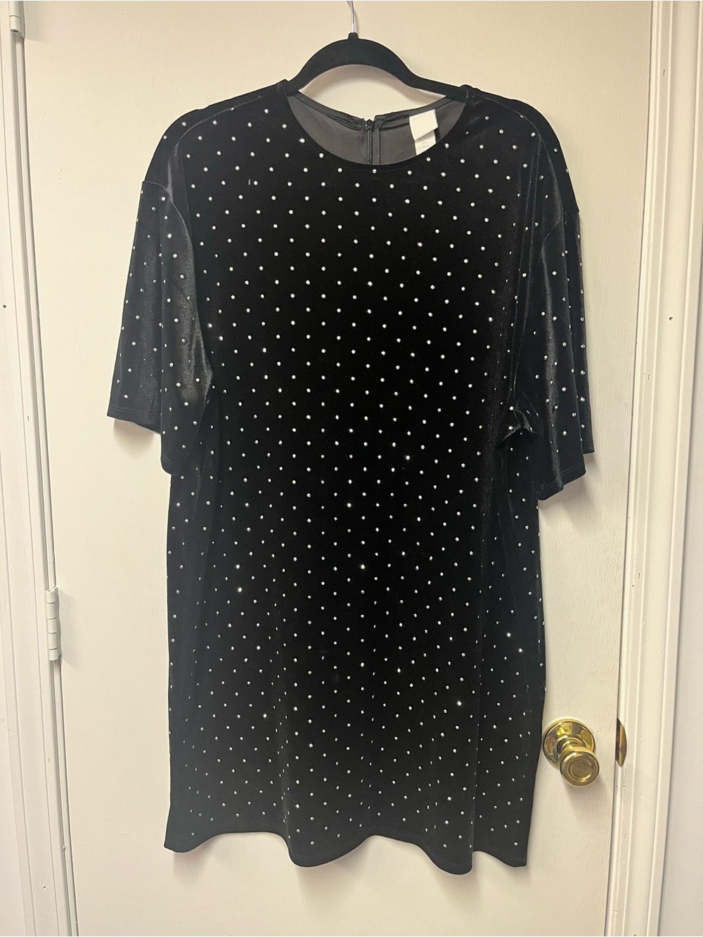 H&M Black Velvet Dress with Silver Stud Details